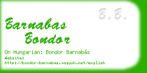 barnabas bondor business card