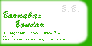 barnabas bondor business card